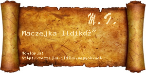 Maczejka Ildikó névjegykártya